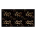 Detail of 6-piece black and gold Happy Birthday bottle labels with glitter confetti design - Black Gold Fireworks Style (QT806-2)