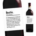 Macro detail of wine bottle label with creative Bestie dictionary definition text - Bestie Definition Dictionary (QT772-8) / 4pcs