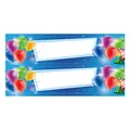 Detailed view of colorful party water bottle labels with balloons and blank writing space - Blue Balloon Writable Style (QT806-4)