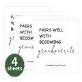 Set of 4 minimalist congratulatory wine bottle labels for becoming grandparents - Becoming Grandparents Congratulations (QT796-3)