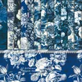 24 fogli di carta per scrapbooking floreale blu 6x6 pollici 160gsm per fai-da-te - Qt859-1