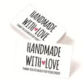 Detail view of handmade labels with pink heart and thank you message on white cards - Handmade With Love Style (QT862)