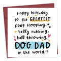 Funny dog owner birthday card with matching envelope and hand-drawn text design - Dog Owner Praise Style (QT884-5)