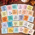 Set mit 30 quadratischen Motivationskarten mit inspirierenden Sprüchen auf Holzgrund - Motivierende Zitate Stil (QT961)