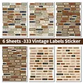 Vintage Small Talk stickers set with 333 pieces of retro text labels for DIY scrapbooking - QT960