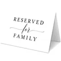 White folded 'Reserved for Family' table place card for weddings and events - Reserved For Family Design(QT928-3)