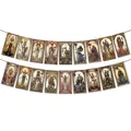 Art Nouveau Halloween skull banner with 18 vintage gothic cards for party decoration - Retro Card Set (QT976)
