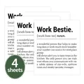 Δημιουργικό σετ 4 ετικετών κρασιού Work Bestie με ορισμό λεξικού για πάρτι γραφείου - Ορισμός Κολλητού στη Δουλειά (QT797-4)