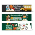 Pack of 15 Back to School water bottle labels with school bus and owl designs - School Design (QT948-3)