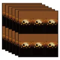 Halloween-Sticker mit Kürbis- und Geist-Motiven in Orange und Schwarz für Geschenke - Kürbis Mond Stil (QT964-1)