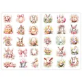 Watercolor Easter stickers set with bunnies, eggs and chicks for scrapbooking decoration - Easter Watercolor Style