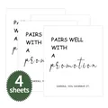 Set of 4 sheets adhesive wine bottle labels with congrats promotion text design - Promotion Congratulations (QT796-13)