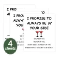 Set of 4 creative white wine bottle stickers with humorous text and red wine glass icons - Emotional Commitment (QT796-15)
