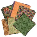 Halloween decorative paper set featuring vintage pumpkin and black cat patterns - Halloween Vintage Illustration Style (QT981)