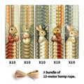 50-piece set of Easter rabbit gift tags with hemp rope for festive parcel wrapping - Hand-drawn Bunny Illustration Theme (QT1198)