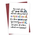Inspirational birthday card with colorful hand-drawn rainbow and dark red envelope - Inspirational Slogan Style (QT933-6)