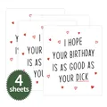 Set di 4 etichette adesive creative con cuori per decorare bottiglie di vino per feste - Umorismo Arguto per Adulti (QT797-22)