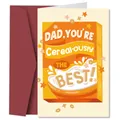 Funny Father's Day card with cereal-ously the best text and a red envelope - Cereal Box Style (QT943-8)