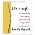 Funny greeting card with sarcastic quote and premium golden envelope for birthdays - Humorous Quote Style 1 (QT945-1)