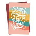 Retro funny greeting card set with brown envelope and bold colorful wave patterns - Retro Wave Congratulations Style (QT933-18)