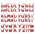 Autocollants alphabet de Noël avec chapeau de Père Noël et décorations de neige - Ensemble Complet Symboles Alphabet Père Noël (QT1086)