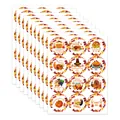 Adhesive Thanksgiving stickers with turkeys and pumpkins for gift sealing and party decor - Turkey Harvest Theme (QT1028-1)