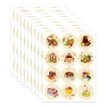 Set of 96 Thanksgiving stickers featuring pumpkin and turkey designs for autumn parties - Pumpkin Pie Festive Theme (QT1028-2)