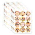 Thanksgiving sticker set with 120 round labels featuring pumpkins and turkeys - Autumn Leaves Blessing Theme (QT1028-3)