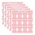 Set de 5 hojas de pegatinas de índice mensual rosa para organizar agendas y cuadernos - Rosa