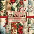 Detail of 6x6 inch 160gsm acid-free Christmas scrapbook paper with 12 festive patterns - Christmas Material Style 1 (QT1045-1)