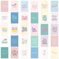 Set de 30 postales decorativas con frases motivadoras en colores pastel para dormitorios - Juego de Estilo Inspirador