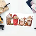 Autocollants de transfert UV DTF de Noël avec mugs festifs pour verres de 16oz - Style Boissons Chaudes de Noël (QT1053-2)
