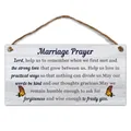Ορθογώνια ξύλινη πλάκα Marriage Prayer με πεταλούδες και σχοινί από γιούτα - Απόσπασμα Προσευχής Γάμου (QT1076)