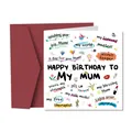 Biglietto d'auguri colorato per la mamma con una busta rosso intenso - Compleanno Mamma (QT1051-3)