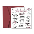 Biglietto di compleanno per la migliore amica con illustrazioni e busta rossa - Stile Migliore Amica (QT1051-5)