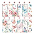 Makroansicht von 12 Blumen- und Schmetterlings-Scrapbooking-Papieren für DIY-Bastelarbeiten - Aquarell Schmetterling Blumenstil (QT1267-2)
