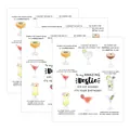 Funny wine bottle labels with cocktail puns and bestie birthday greetings set of 4 - Alcohol Puns (QT955-7) / 4pcs