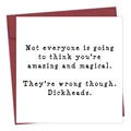 Humorous square greeting card with retro text and a deep red envelope for gifts - Retro Typewriter Unique Text Style (QT1064-2)