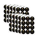Set of round black and gold graduation stickers for gift sealing and party favors - Graduation Cap Thank You (QT1300)