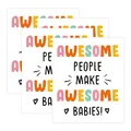Set of 4 funny Awesome People wine bottle labels for birthday and wedding party decor - Awesome Babies (QT955-15) / 4pcs