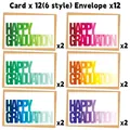 Detailed set of 12 graduation cards in 6 designs with kraft envelopes and colorful font - Graduation Greeting Cards And Envelopes (QT1314-2)