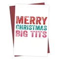 Funny Christmas card with bold 'Big Tits' text and vintage holiday envelope set - Big Tits Humor Style(QT1029-1)