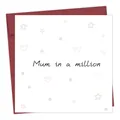 Detalle de la tarjeta Mum in a Million con estrellas rosas, corazones y sobre rojo - Estilo Mum In A Million Corazón Estrella (QT1306-1)