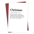 Funny Christmas greeting card with red envelope featuring minimalist dictionary style design - Dictionary Definition Style(QT1029-2)