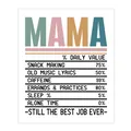 Vista macro de pegatina MAMA con tipografía creativa y bloques de colores suaves - Estilo Tabla Nutricional MAMA (QT1274-12)