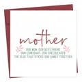 Detailed view of square Mother's Day greeting card with elegant burgundy envelope - Square Mother Definition Text (QT1271-10)