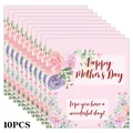 10-piece Mother's Day floral candy wrappers featuring pink watercolor flower designs - Pink Watercolor Rose Style (QT1303-1)