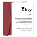 Détail d'une carte de remise des diplômes avec texte slay et enveloppe rouge - Design Créatif Définition Slay (QT1316-7)
