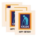 Funny Aldi-style birthday wine bottle labels with elderly silhouette for party decor - OLDI Birthday (QT955-19) / 4pcs