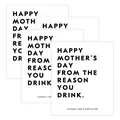 Set of 4 funny Happy Mother's Day wine bottle stickers with humorous English text - Humorous Mother's Day Style 1(QT1282-1)